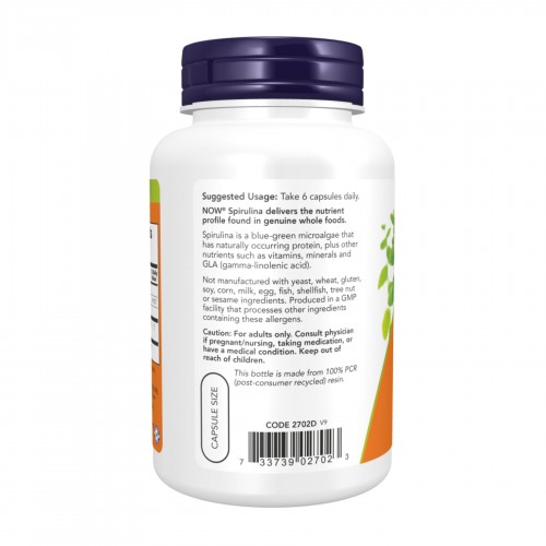 Spirulina 500 mg - 120 vcaps 2023-10-2507 Now Foods Spirulina 500 mg - 120 vcaps 2023-10-2507 Now Foods