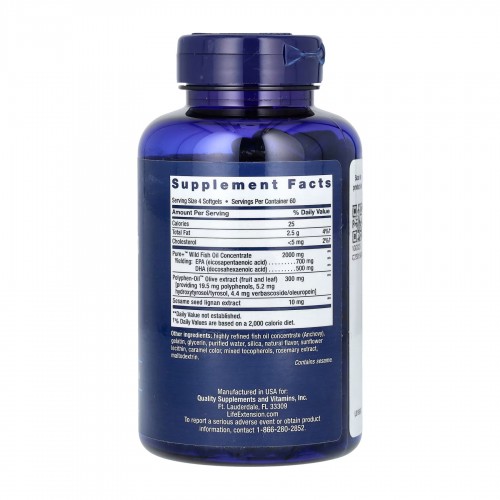 Super Omega-3 EPA/DHA Fish Oil Sesame Lignans & Olive Extract - 240 softgels 2022-10-1942 Life Extension Super Omega-3 EPA/DHA Fish Oil Sesame Lignans & Olive Extract - 240 softgels 2022-10-1942 Life Extension