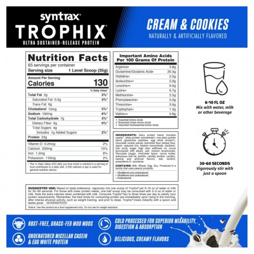 Trophix - 2270g Creamy Cookies 2023-10-3143 Syntrax Trophix - 2270g Creamy Cookies 2023-10-3143 Syntrax
