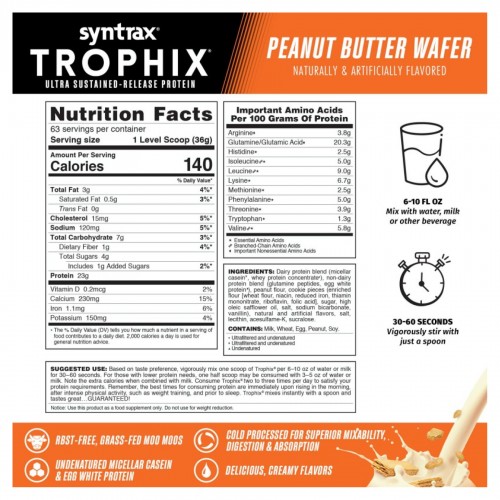 Trophix - 2270g Peanut Butter Wafer 2023-10-3144 Syntrax Trophix - 2270g Peanut Butter Wafer 2023-10-3144 Syntrax