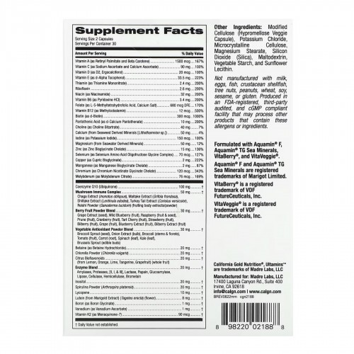 Ultamins MENS Multivitamin - 60 vcaps 2023-10-2753 California Gold Nutrition Ultamins MENS Multivitamin - 60 vcaps 2023-10-2753 California Gold Nutrition