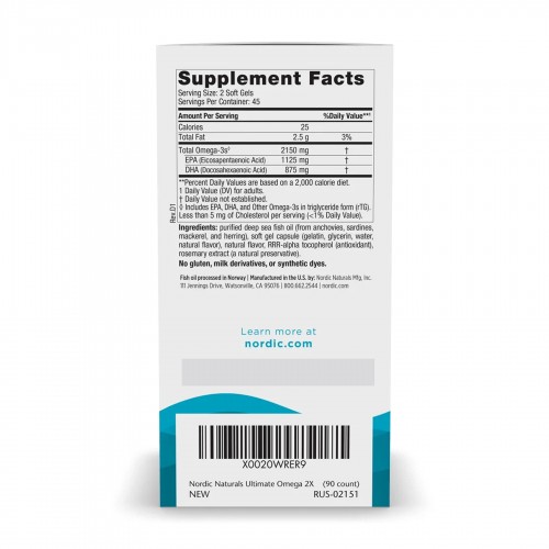Ultimate Omega 2X - 90 softgels 2023-10-5972 Nordic Naturals Ultimate Omega 2X - 90 softgels 2023-10-5972 Nordic Naturals