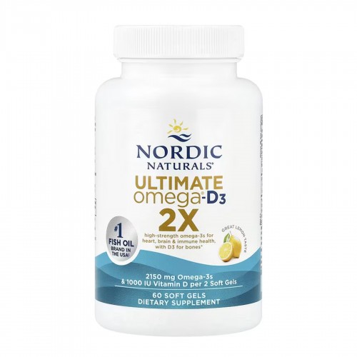 Ultimate Omega 2X D3 - 60 softgels 2023-10-5983 Nordic Naturals Ultimate Omega 2X D3 - 60 softgels 2023-10-5983 Nordic Naturals