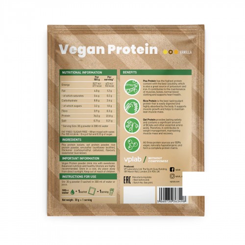 Vegan Protein - 30g Vanilla 2023-10-6706 VPLab Vegan Protein - 30g Vanilla 2023-10-6706 VPLab
