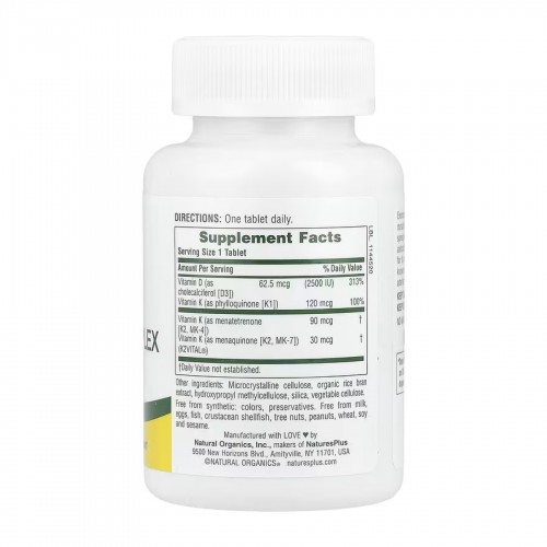 Vit D3 K2 2500 IU/120 mcg - 90 tabs 2023-10-2366 Nature's Plus Vit D3 K2 2500 IU/120 mcg - 90 tabs 2023-10-2366 Nature's Plus