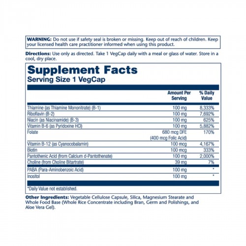 Solaray Vitamin B-Complex 100 - 50 vcaps 2023-10-2384 Solaray Vitamin B-Complex 100 - 50 vcaps 2023-10-2384