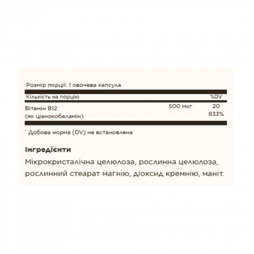 Vitamin B12 500mcg - 250 vcaps 2023-10-4138 Solgar Vitamin B12 500mcg - 250 vcaps 2023-10-4138 Solgar