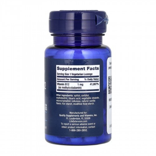 Vitamin B12 Methylcobalamin 1 mg - 60 vcaps 2022-10-1891 Life Extension Vitamin B12 Methylcobalamin 1 mg - 60 vcaps 2022-10-1891 Life Extension