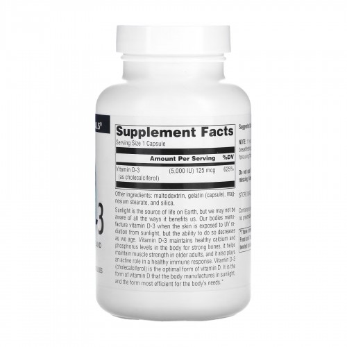 Vitamin D-3 5000 IU - 240 caps 2023-10-2707 Source Naturals Vitamin D-3 5000 IU - 240 caps 2023-10-2707 Source Naturals