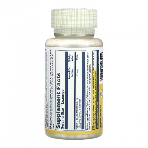 Vitamin D-3 50mcg - 60 lozenges 2023-10-6967 Solaray Vitamin D-3 50mcg - 60 lozenges 2023-10-6967 Solaray