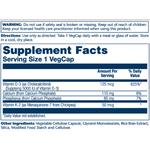 Vitamin D-3 & K-2 - 120 vcaps 2022-10-1038 Solaray Vitamin D-3 & K-2 - 120 vcaps 2022-10-1038 Solaray
