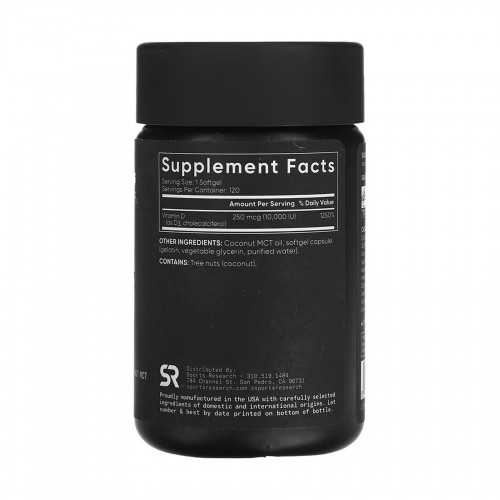 Vitamin D3 10000IU - 120 softgels 2023-10-6655 Sport Research Vitamin D3 10000IU - 120 softgels 2023-10-6655 Sport Research