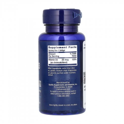 Vitamin D3 25 mcg (1000 IU) - 250 softgels 2023-10-5143 Life Extension Vitamin D3 25 mcg (1000 IU) - 250 softgels 2023-10-5143 Life Extension