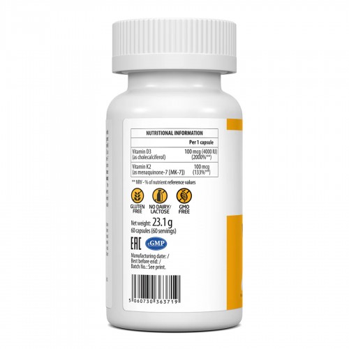 Vitamin D3 4000IU + K2 60 vcaps 2024-11-0169 VPLab Vitamin D3 4000IU + K2 60 vcaps 2024-11-0169 VPLab
