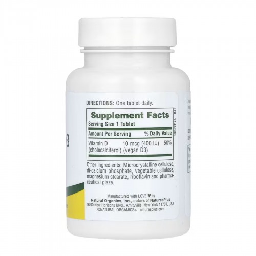 Vitamin D3 400IU - 90 tabs 2023-10-4282 Nature's Plus Vitamin D3 400IU - 90 tabs 2023-10-4282 Nature's Plus
