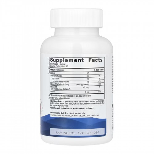 Vitamin D3 + K2 - 60 gummies 2023-10-7856 Nordic Naturals Vitamin D3 + K2 - 60 gummies 2023-10-7856 Nordic Naturals
