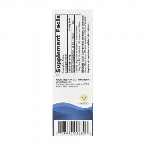 Vitamin D3 Vegan - 30ml 2023-10-7420 Nordic Naturals Vitamin D3 Vegan - 30ml 2023-10-7420 Nordic Naturals