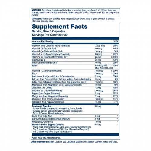 Women's Golden Multi-Vitamin - 90 vcaps 2023-10-3016 Solaray Women's Golden Multi-Vitamin - 90 vcaps 2023-10-3016 Solaray