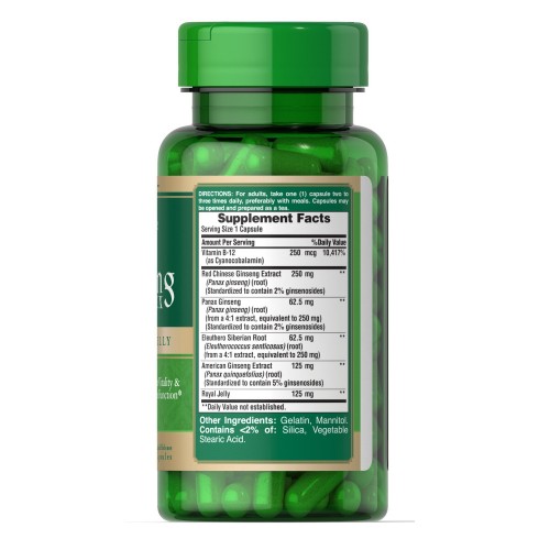 Натуральная добавка Puritan's Pride Ginseng Complex with Royal Jelly, 50 капсул CN12891 Натуральная добавка Puritan's Pride Ginseng Complex with Royal Jelly, 50 капсул CN12891