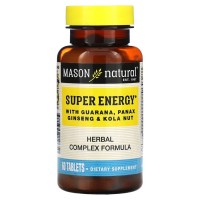 Mason Natural Super Energy with Guarana, Panax Ginseng & Kola Nut, 60 таблеток Mason Natural Super Energy with Guarana, Panax Ginseng & Kola Nut, 60 таблеток