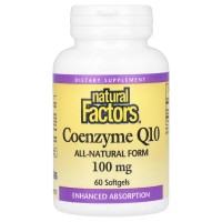 Natural Factors Coenzyme Q10 100 mg, 60 капсул Natural Factors Coenzyme Q10 100 mg, 60 капсул