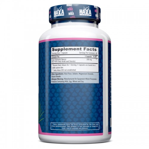 Haya Labs Saw Palmetto 200 mg, 60 капсул CN12239 Haya Labs Haya Labs Saw Palmetto 200 mg, 60 капсул CN12239 Haya Labs