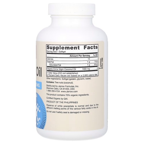 Натуральная добавка Jarrow Formulas Coconut Oil Extra Virgin, 120 капсул CN8199 Jarrow Formulas Натуральная добавка Jarrow Formulas Coconut Oil Extra Virgin, 120 капсул CN8199 Jarrow Formulas