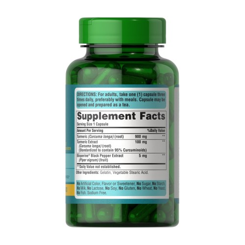Куркума Puritan's Pride Turmeric Curcumin 1000 mg with BioPerine 5 mg, 120 капсул CN13142 Куркума Puritan's Pride Turmeric Curcumin 1000 mg with BioPerine 5 mg, 120 капсул CN13142
