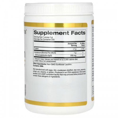 Натуральная добавка California Gold Nutrition Colostrum, 200 грамм CN15483 California Gold Nutrition Натуральная добавка California Gold Nutrition Colostrum, 200 грамм CN15483 California Gold Nutrition