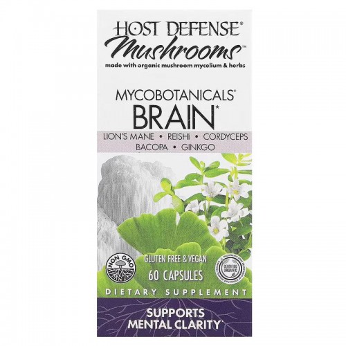 Натуральная добавка Host Defense MycoBotanicals Brain, 60 капсул CN15752 Натуральная добавка Host Defense MycoBotanicals Brain, 60 капсул CN15752