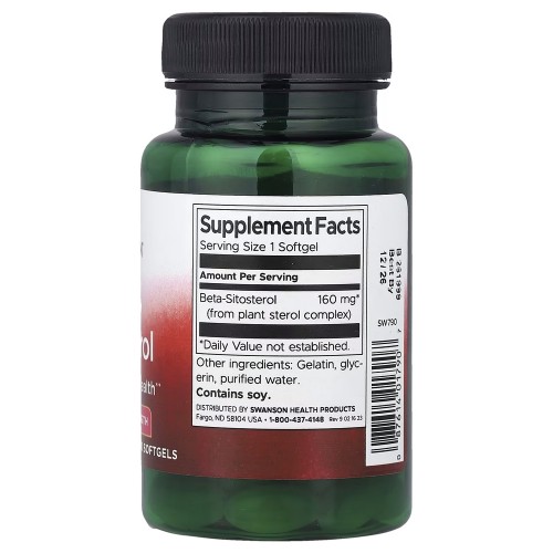 Натуральная добавка Swanson Beta-Sitosterol 160 mg Maximum Strength, 60 капсул CN17166 Swanson Натуральная добавка Swanson Beta-Sitosterol 160 mg Maximum Strength, 60 капсул CN17166 Swanson
