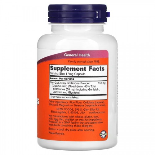 NOW Soy Isoflavones 150 mg, 120 вегакапсул CN11653 NOW NOW Soy Isoflavones 150 mg, 120 вегакапсул CN11653 NOW