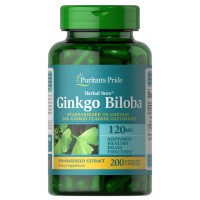 Puritan's Pride Ginkgo Biloba 120 mg, 200 капсул Puritan's Pride Ginkgo Biloba 120 mg, 200 капсул