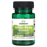 Swanson Ginkgo Biloba Extract 60 mg, 30 капсул Swanson Ginkgo Biloba Extract 60 mg, 30 капсул