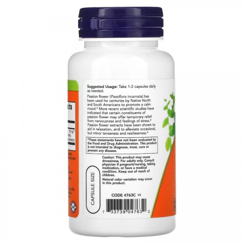 NOW Passion Flower 350 mg, 90 вегакапсул CN13084 NOW NOW Passion Flower 350 mg, 90 вегакапсул CN13084 NOW