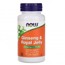 NOW Ginseng & Royal Jelly, 90 вегакапсул NOW Ginseng & Royal Jelly, 90 вегакапсул