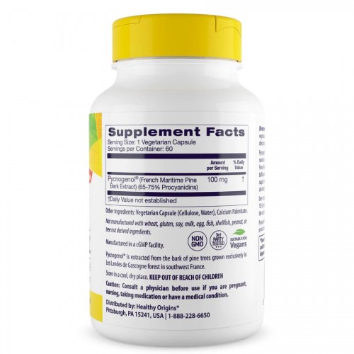 Healthy Origins Pycnogenol 100 mg, 60 вегакапсул CN13777 Healthy Origins Healthy Origins Pycnogenol 100 mg, 60 вегакапсул CN13777 Healthy Origins