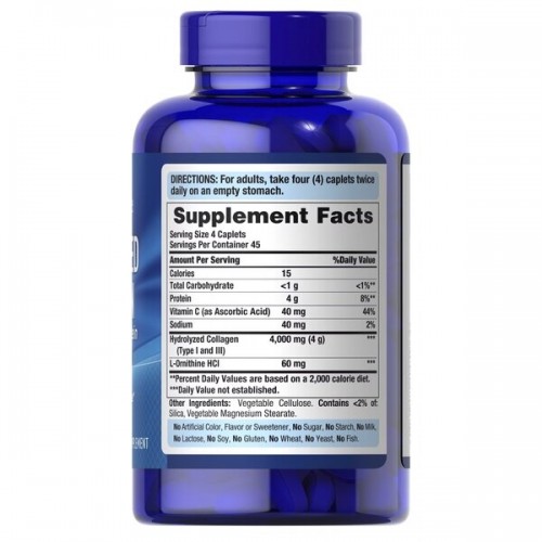Puritan's Pride Hydrolyzed Collagen, 180 каплет CN2360 Puritan's Pride Puritan's Pride Hydrolyzed Collagen, 180 каплет CN2360 Puritan's Pride