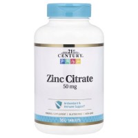 21st Century Zinc Citrate 50 mg, 360 таблеток 21st Century Zinc Citrate 50 mg, 360 таблеток