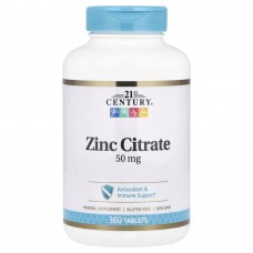 21st Century Zinc Citrate 50 mg, 360 таблеток