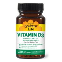 Country Life Vitamin D3 2500 IU, 60 капсул Country Life Vitamin D3 2500 IU, 60 капсул