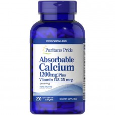 Puritan's Pride Absorbable Calcium 1200 mg, 200 капсул Puritan's Pride Absorbable Calcium 1200 mg, 200 капсул