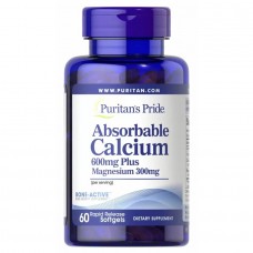 Puritan's Pride Absorbable Calcium 600 mg, 60 капсул Puritan's Pride Absorbable Calcium 600 mg, 60 капсул