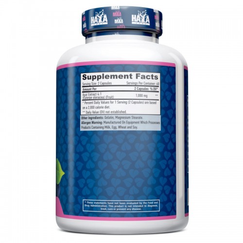 Haya Labs Acai 1000 mg, 120 капсул CN14135 Haya Labs Haya Labs Acai 1000 mg, 120 капсул CN14135 Haya Labs