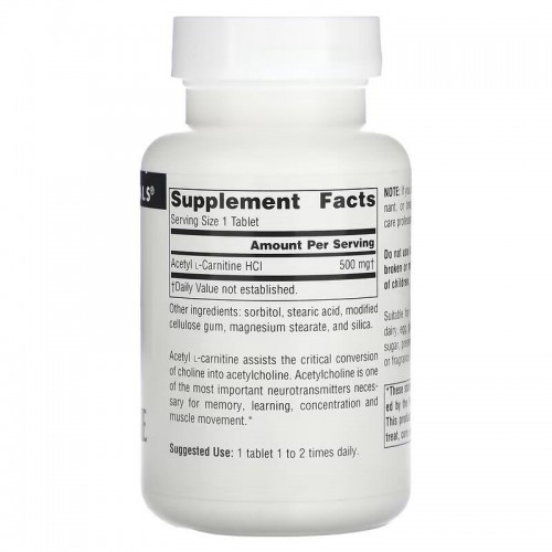 Source Naturals Acetyl L-Carnitine 500 mg, 60 таблеток CN14387 Source Naturals Source Naturals Acetyl L-Carnitine 500 mg, 60 таблеток CN14387 Source Naturals