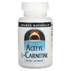 Source Naturals Acetyl L-Carnitine 500 mg, 60 таблеток Source Naturals Acetyl L-Carnitine 500 mg, 60 таблеток
