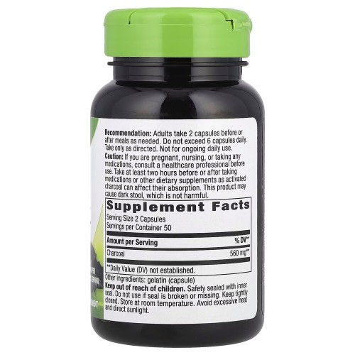 Nature's Way Activated Charcoal, 100 капсул CN16327 Nature's Way Activated Charcoal, 100 капсул CN16327