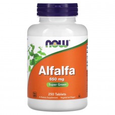 NOW Alfalfa 650 mg, 250 таблеток