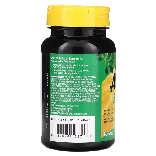 Nature's Way Alive! Diabetic Multivitamin, 60 таблеток CN14144 Nature's Way Nature's Way Alive! Diabetic Multivitamin, 60 таблеток CN14144 Nature's Way