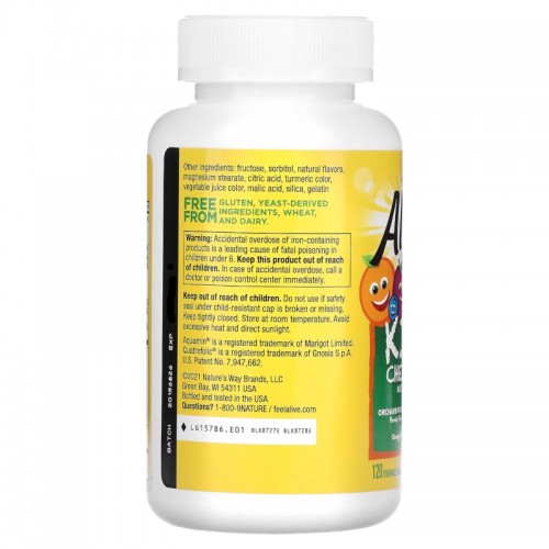 Nature's Way Alive! Kids Chewable Multivitamin, 120 жувальних таблеток - Апельсин-ягоди CN12291-1 Nature's Way Nature's Way Alive! Kids Chewable Multivitamin, 120 жувальних таблеток - Апельсин-ягоди CN12291-1 Nature's Way